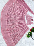 BRIDAL WEAR HEAVY FUAX GEORGETTE REAL MIRROR WORK LEHENGA CHOLI WITH DUPATTA
