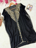 Premium STAR GEORGETTE with Beautiful 5mm sequins & zari embroidery work With Handwork Coin Lace Dress