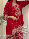 Beautiful FAUX GEORGETTE with Zari & Sequins Embroidery Work Salwar Kameez