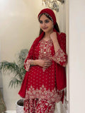 Beautiful FAUX GEORGETTE with Zari & Sequins Embroidery Work Salwar Kameez