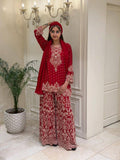 Beautiful FAUX GEORGETTE with Zari & Sequins Embroidery Work Salwar Kameez