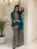 Beautiful FAUX GEORGETTE with Zari & Sequins Embroidery Work Salwar Kameez