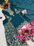Beautiful FAUX GEORGETTE with Zari & Sequins Embroidery Work Salwar Kameez