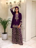 Beautiful FAUX GEORGETTE with Zari & Sequins Embroidery Work Salwar Kameez