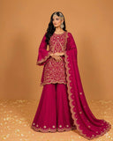 Beautiful Vichitra Silk with 5mm sequins & zari & thread embroidery work Salwar Kameez