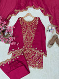 Beautiful Vichitra Silk with 5mm sequins & zari & thread embroidery work Salwar Kameez