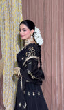 Natural Crep Silk with 5mm Sequence Work Multi Needle Embroidery Work & Zari Work Top Lehenga Dupatta Set