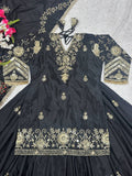 Natural Crep Silk with 5mm Sequence Work Multi Needle Embroidery Work & Zari Work Top Lehenga Dupatta Set
