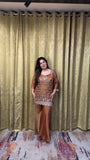 HEAVY GOLD CRUSH WITH EMBROIDERY SEQUENCE WORK SALWAR KAMEEZ
