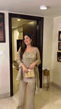HEAVY GOLD CRUSH WITH EMBROIDERY SEQUENCE WORK SALWAR KAMEEZ