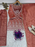 HEAVY GOLD CRUSH WITH EMBROIDERY SEQUENCE WORK SALWAR KAMEEZ