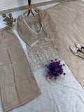 HEAVY GOLD CRUSH WITH EMBROIDERY SEQUENCE WORK SALWAR KAMEEZ