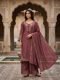 DESIGNER MIRROR EMBROIDERED WORKED TOP PANT WITH DUPATTA