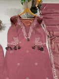 DESIGNER MIRROR EMBROIDERED WORKED TOP PANT WITH DUPATTA