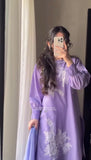 New Designer Party Wear Look heavy Natural Crep Material with Embroidery work Salwar Kameez