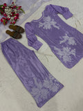 New Designer Party Wear Look heavy Natural Crep Material with Embroidery work Salwar Kameez