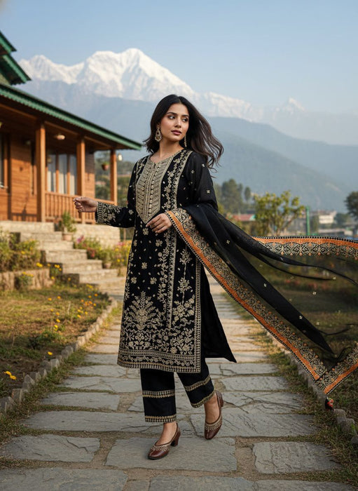 Beautiful GMY SILK with 5mm sequins & zari Embroidery Work Also fancy Lace salwar kameez