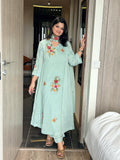 FESTIVE WEAR BEAUTIFUL KURTI WITH EMBROIDERY WORK PANT AND DUPATTA