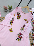 FESTIVE WEAR BEAUTIFUL KURTI WITH EMBROIDERY WORK PANT AND DUPATTA