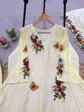 FESTIVE WEAR BEAUTIFUL KURTI WITH EMBROIDERY WORK PANT AND DUPATTA