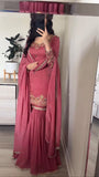 Pure Heavy Chinnon Silk With Heavy Embroidery Work With Moti Handwork Salwar Kameez
