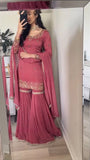 Pure Heavy Chinnon Silk With Heavy Embroidery Work With Moti Handwork Salwar Kameez