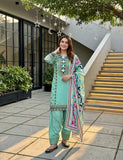 NEW DESIGNER HEAVY NATURAL SILK TOP PLAZZO & DUPATTA SET