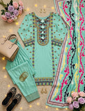 NEW DESIGNER HEAVY NATURAL SILK TOP PLAZZO & DUPATTA SET