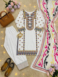 NEW DESIGNER HEAVY NATURAL SILK TOP PLAZZO & DUPATTA SET