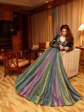 NEW MULTI COLOUR VELVET DESIGNER ANARKALI GOWN
