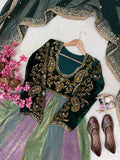 NEW MULTI COLOUR VELVET DESIGNER ANARKALI GOWN