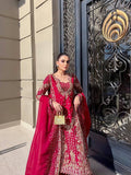 Premium CHINON with Beautiful Zari & 5mm sequins embroidery work & Fully Stitch Salwar Kameez