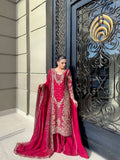 Premium CHINON with Beautiful Zari & 5mm sequins embroidery work & Fully Stitch Salwar Kameez