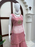 Salsa silk with Hand work With attached ginni lace Co Ord Set