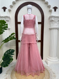 Salsa silk with Hand work With attached ginni lace Co Ord Set