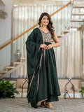 Heavy Neutral Crep material With Embroidery Work Salwar Kameez