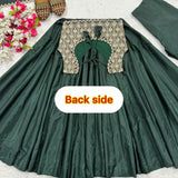 Heavy Neutral Crep material With Embroidery Work Salwar Kameez