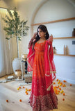 New Designer Faux Georgette With Embroidery Sequins WorkSalwar Kameez With Dupatta Set