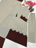 New Designer Party Wear Look Pur Roman Silk Kaftan Dress & Palazzo With Dupatta set