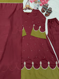 New Designer Party Wear Look Pur Roman Silk Kaftan Dress & Palazzo With Dupatta set