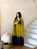 New Designer Party Wear Look Pur Roman Silk Kaftan Dress & Palazzo With Dupatta set