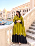 New Designer Party Wear Look Pur Roman Silk Kaftan Dress & Palazzo With Dupatta set