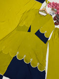 New Designer Party Wear Look Pur Roman Silk Kaftan Dress & Palazzo With Dupatta set