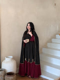 New Designer Party Wear Look Pur Roman Silk Kaftan Dress & Palazzo With Dupatta set