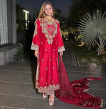 Premium CHINON with Beautiful Thread &amp; 5mm sequins embroidery work & Fully Stitch Blouse Salwar Kameez
