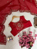 Premium CHINON with Beautiful Thread &amp; 5mm sequins embroidery work & Fully Stitch Blouse Salwar Kameez