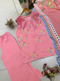 DESIGNER PLAZZO PAIR WITH EMBROIDERY WITH CUT WORK TOP PLAZZO AND DUPATTA