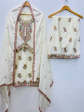 DESIGNER WEAR SEQUENCE EMBROIDERY ON SILK FABRIC TOP AND PLAZZO WITH DUPATTA