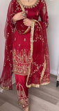 Heavy Natural Crep Silk Material With 5mm Sequence Embroidery Work Top pent and Dupatta