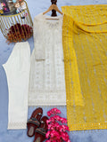 New Designer Party Wear Look Heavy Faux Georgette Top Bottom & Dupatta Set